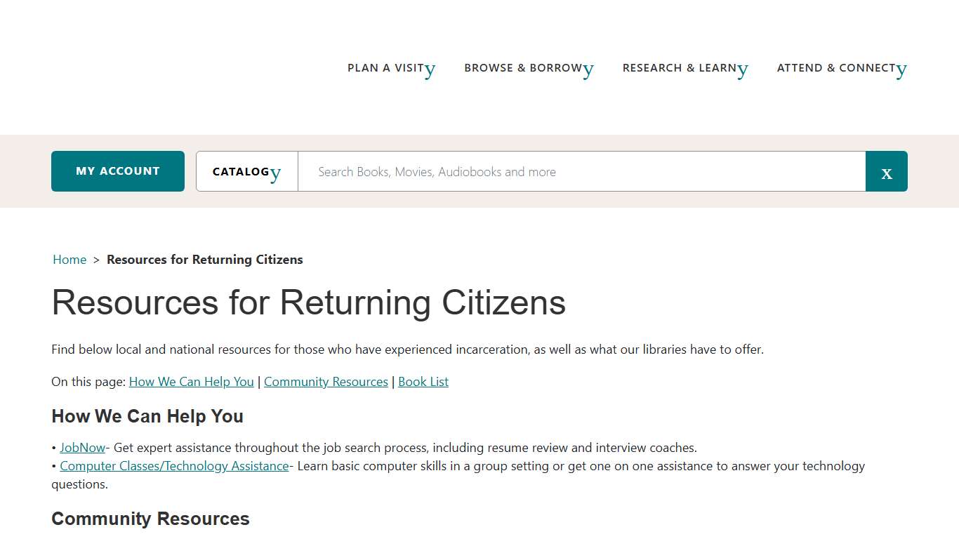 Resources for Returning Citizens