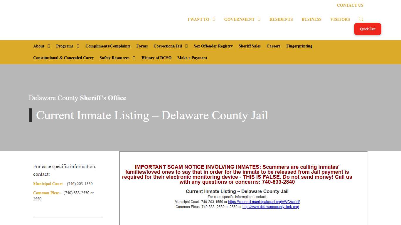 Current Inmate Listing - Delaware County Jail - Sheriff