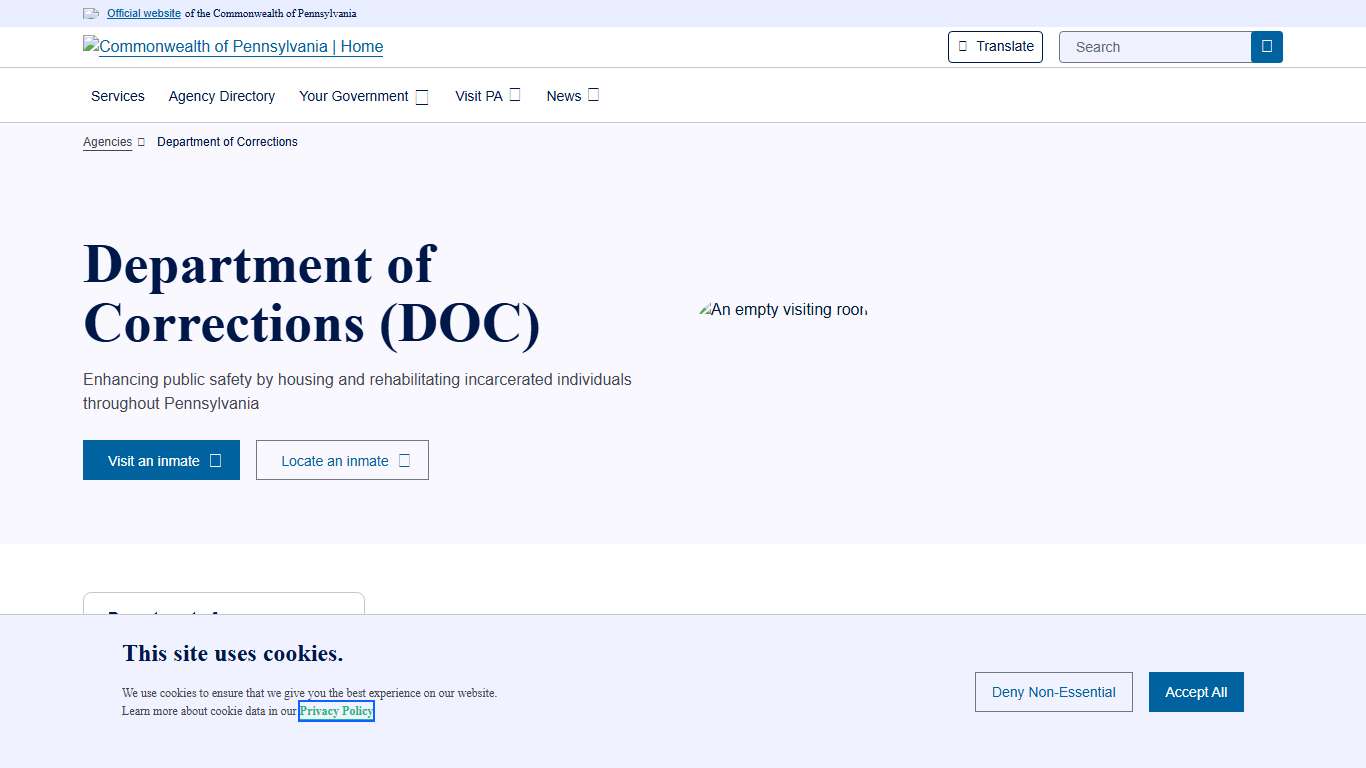 Department of Corrections Department of Corrections Commonwealth of Pennsylvania